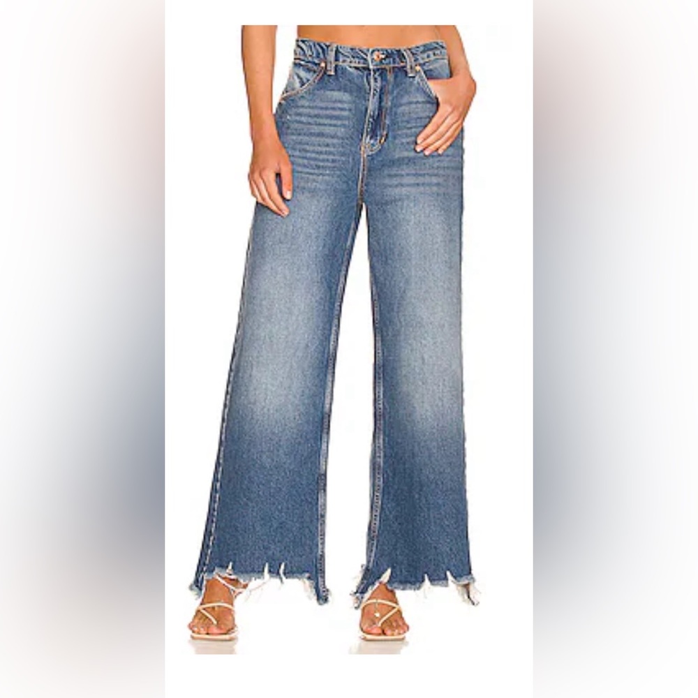 Free People Straight Up Baggy Jean in Riverside Blue. Size 29. NWT